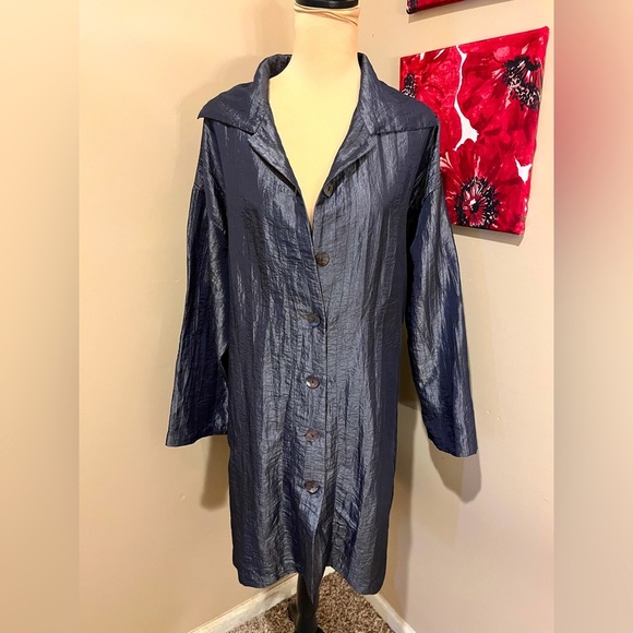 Eleven Stitch Design Elegant Oversized Grey Lightweight Coat, size M - Picture 1 of 9